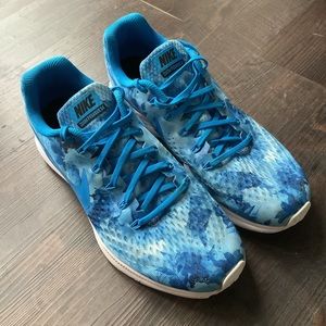 Nike Air Zoom Pegasus 34 Running Shoes White Blue Floral Men’s Size 11 “NIKE ID”